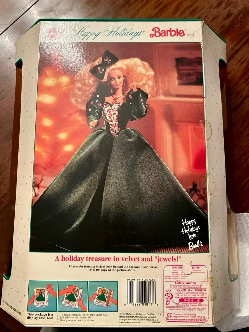 1991 Barbie Happy Holidays Special Edition Black Holiday Doll